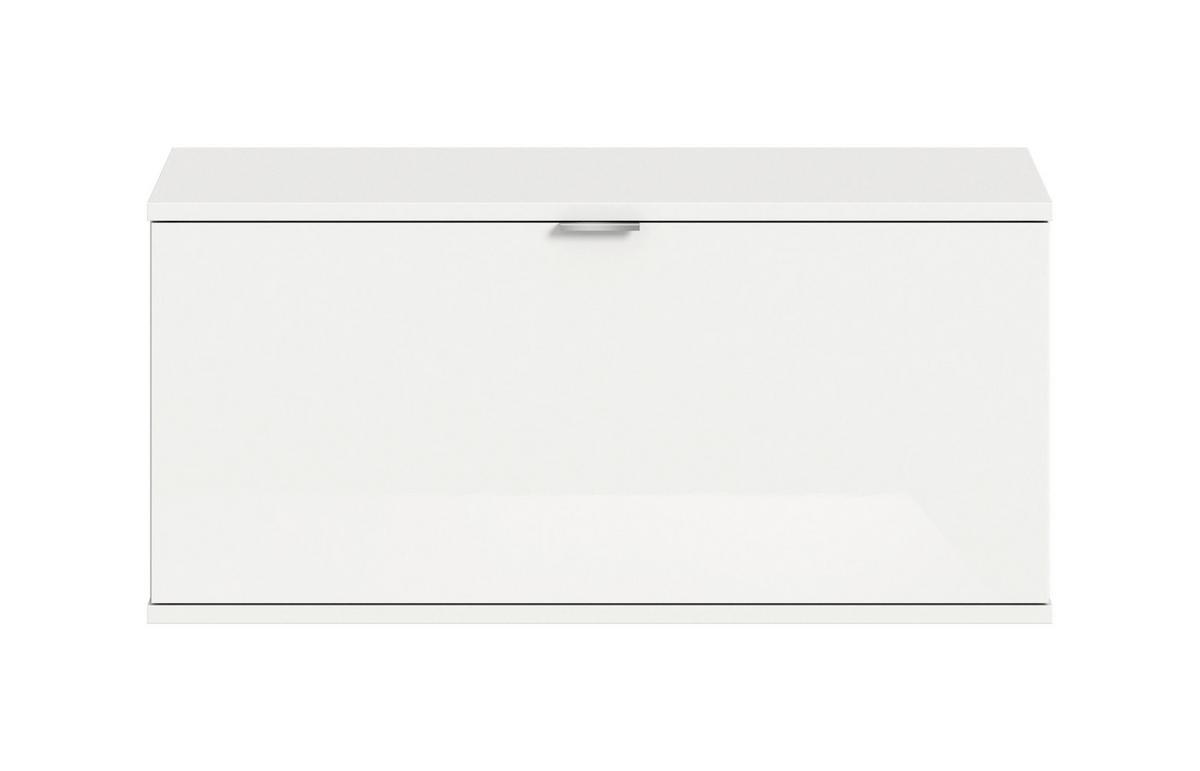 Schuhschrank Projekt X Weiß B: 92 Cm - Weiß Hochglanz/Schwarz, Design, Holzwerkstoff (92/42/32cm) - Livetastic