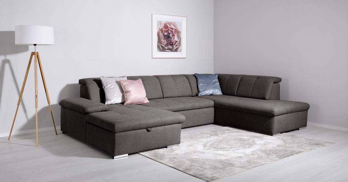 Wohnlandschaft Ramzes Grau U: 173x328x215 cm - Grau, Design, Textil (173/328/215cm) - MID.YOU