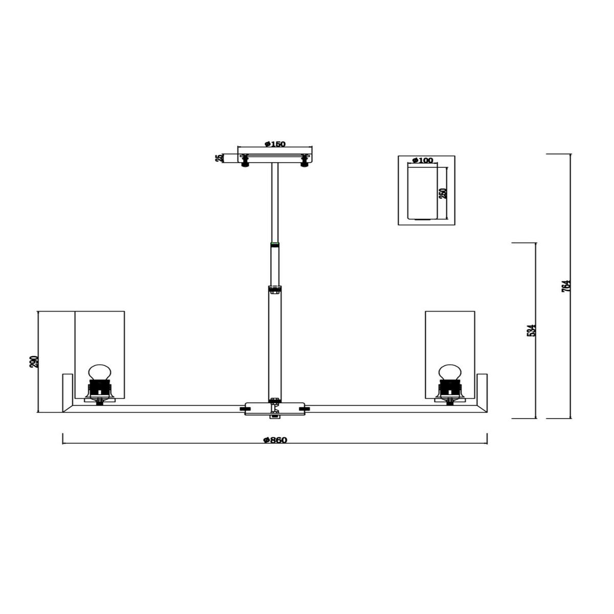 Kronleuchter Fortano - Messingfarben, Basics, Glas/Metall (86/53,4/86cm) - MAYTONI