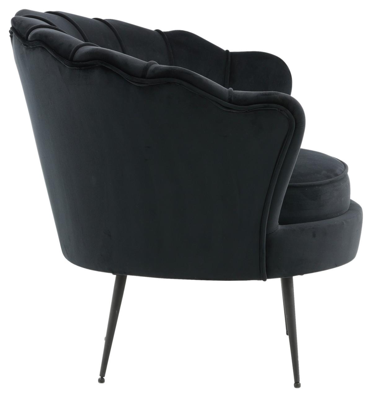Sessel Calais - Schwarz, Design, Textil/Metall (83/76/77cm) - Livetastic