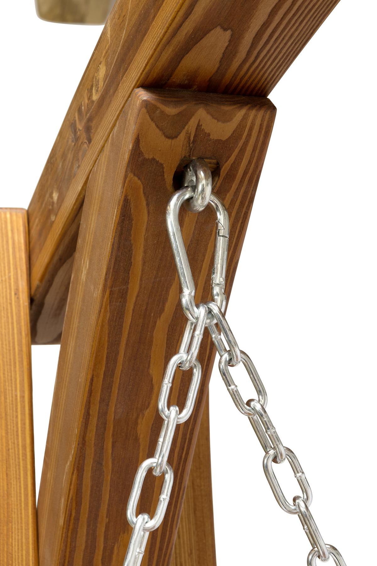Hollywoodschaukel Medina 2-Sitzer - Lärchefarben, MODERN, Holz/Metall (193/195/128cm) - Ondega
