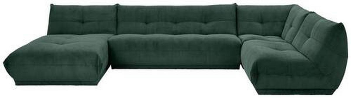 Wohnlandschaft Giselle Dunkelgrün U: 185x390x210 Cm - Dunkelgrün, Trend, Textil (185/390/210cm) - Livetastic