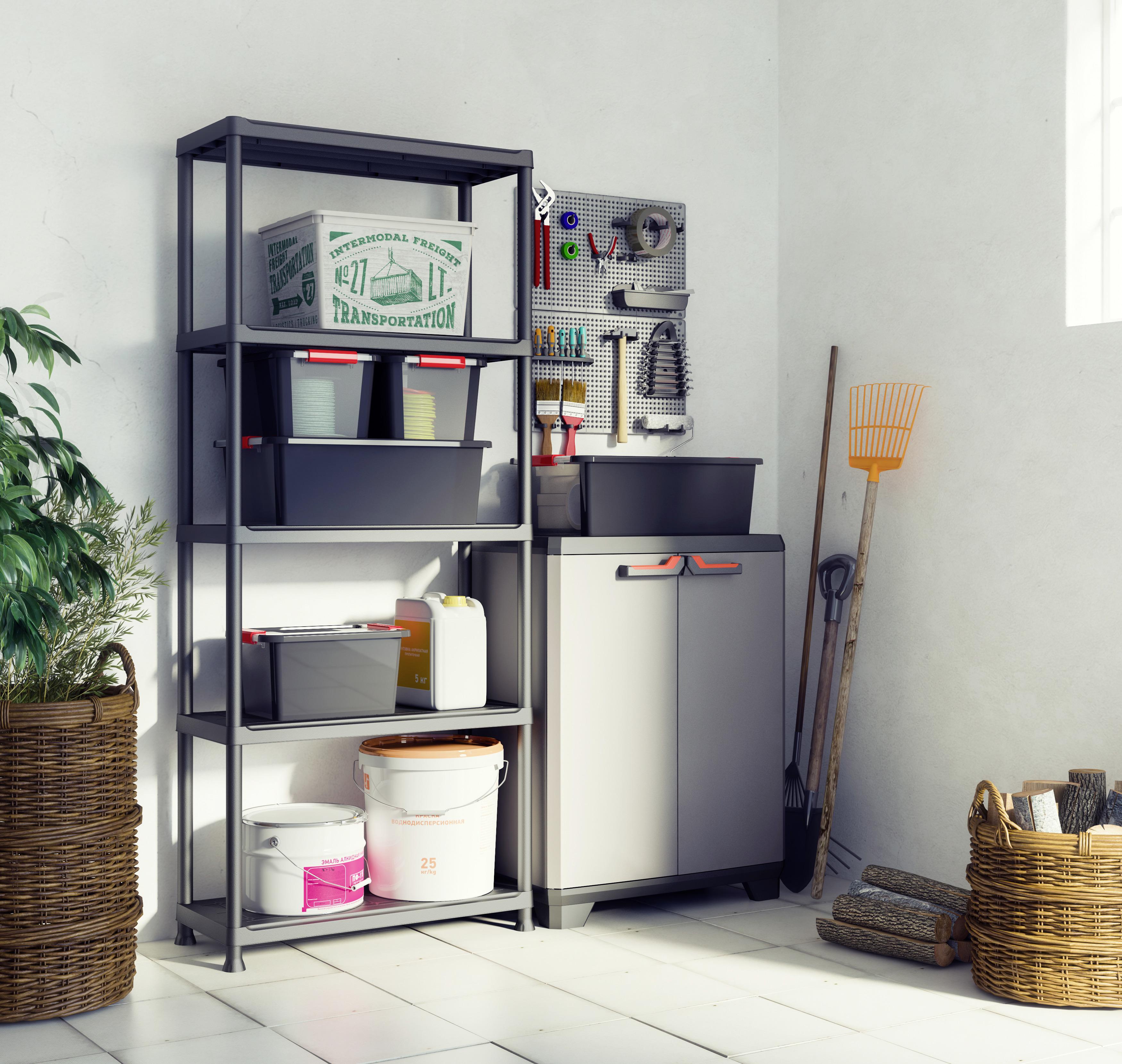 Plastový Regál Kunststoff Plus 75cm - antracitová, Konvenční, plast (75/176/32cm) - Keter