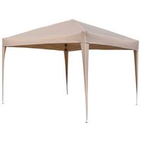 Pavillon 300x300 cm, Regenabweisend, Faltpavillon - Beige/Weiß, Basics, Textil/Metall (300/300/256cm)