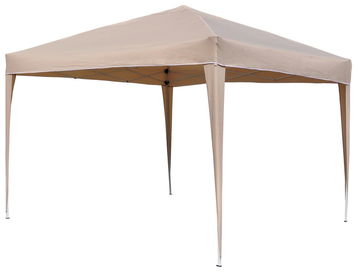 Pavillon 300x300 cm, Regenabweisend, Faltpavillon - Beige/Weiß, Basics, Textil/Metall (300/300/256cm)