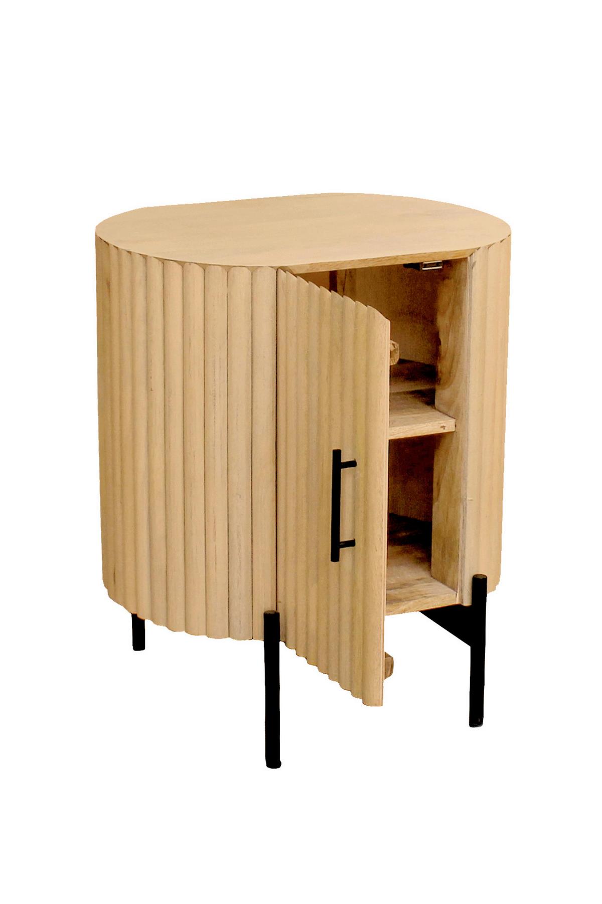 NACHTKÄSTCHEN Naturschwarz/Schwarz B: 50cm - Schwarz/Naturfarben, Basics, Holz/Metall (50/60/40cm) - Livetastic