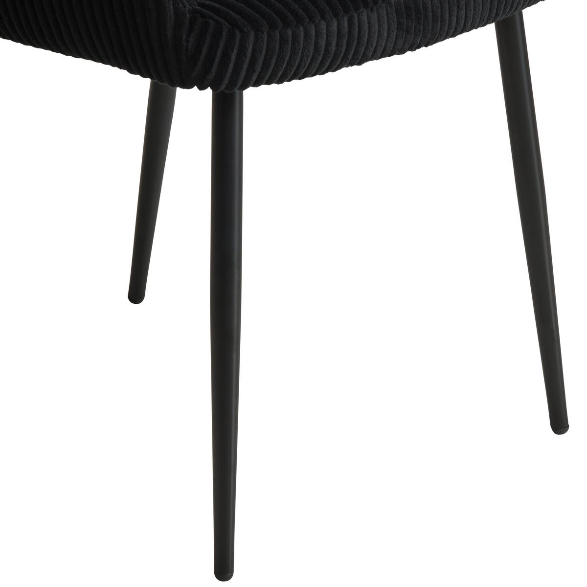 Armlehnstuhl Pina Cord Schwarz, B: 57 Cm - Schwarz, KONVENTIONELL, Holz/Textil (57/83.5/63cm) - MID.YOU