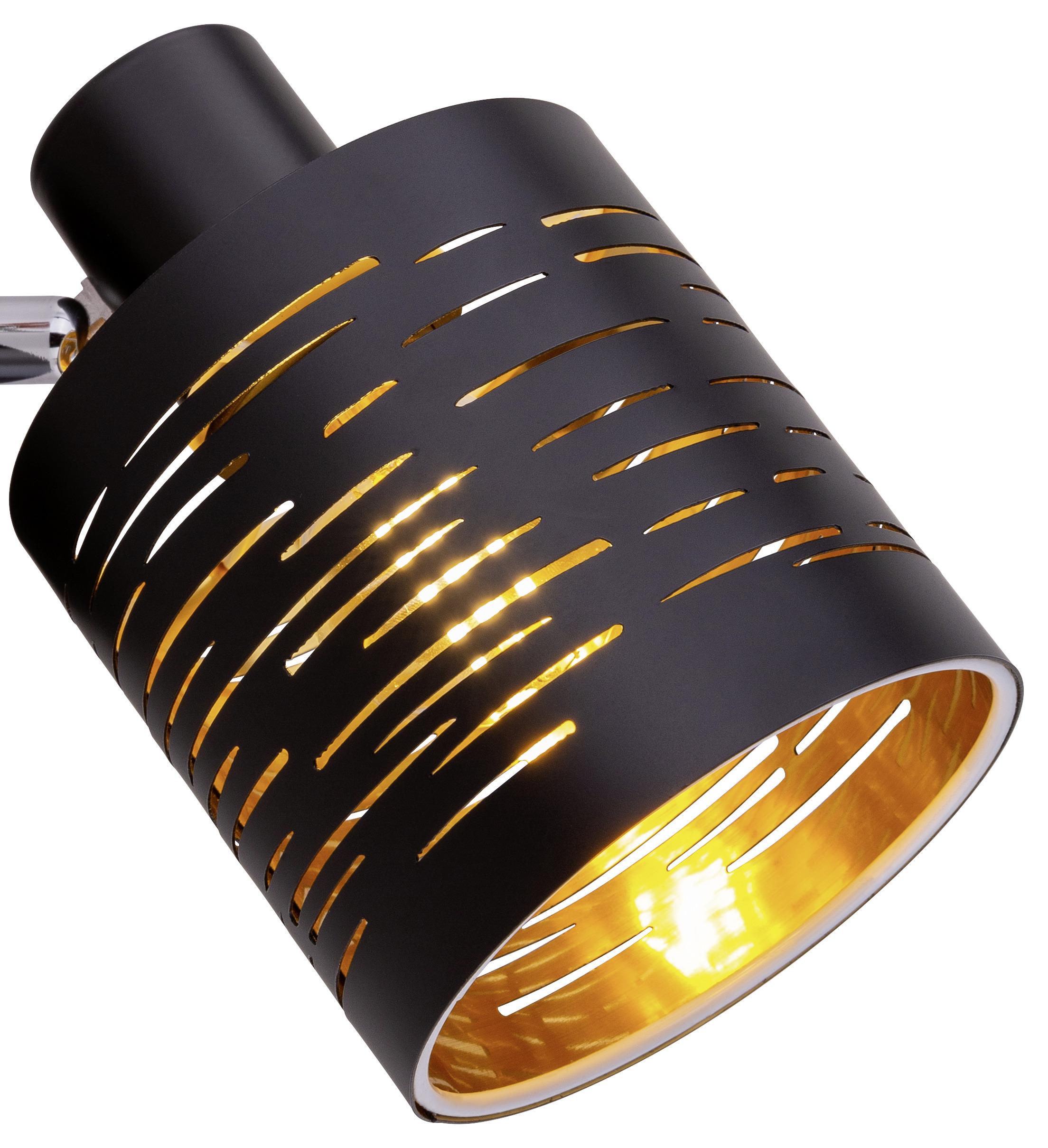 Strahler Tunno 1-flammig Verstellbar L: 10 Cm - Goldfarben/Schwarz, Design, Kunststoff/Metall (10/13/14,5cm) - Globo