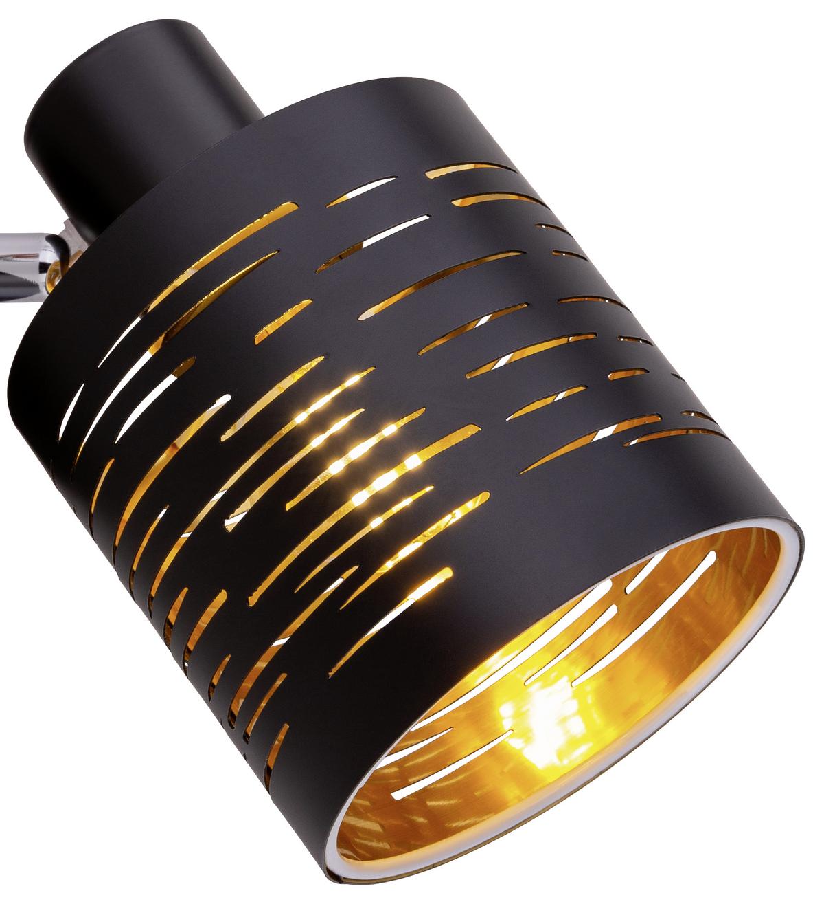 Strahler Tunno 1-flammig Verstellbar L: 10 Cm - Goldfarben/Schwarz, Design, Kunststoff/Metall (10/13/14,5cm) - Globo