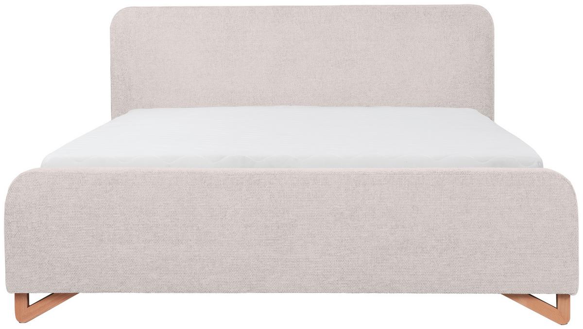 Polsterbett mit Bettkasten Flamingo Perlmutt 180x200 cm - Hellbraun/Perlmutt, MODERN, Holz/Holzwerkstoff (180/200cm) - MID.YOU