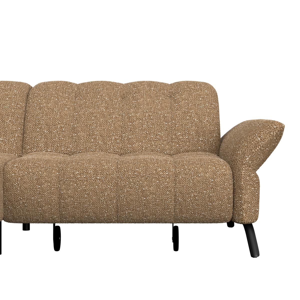 Ecksofa Coast Cognac, 173x244cm - Cognac/Schwarz, KONVENTIONELL, Holzwerkstoff/Textil (173/244cm)