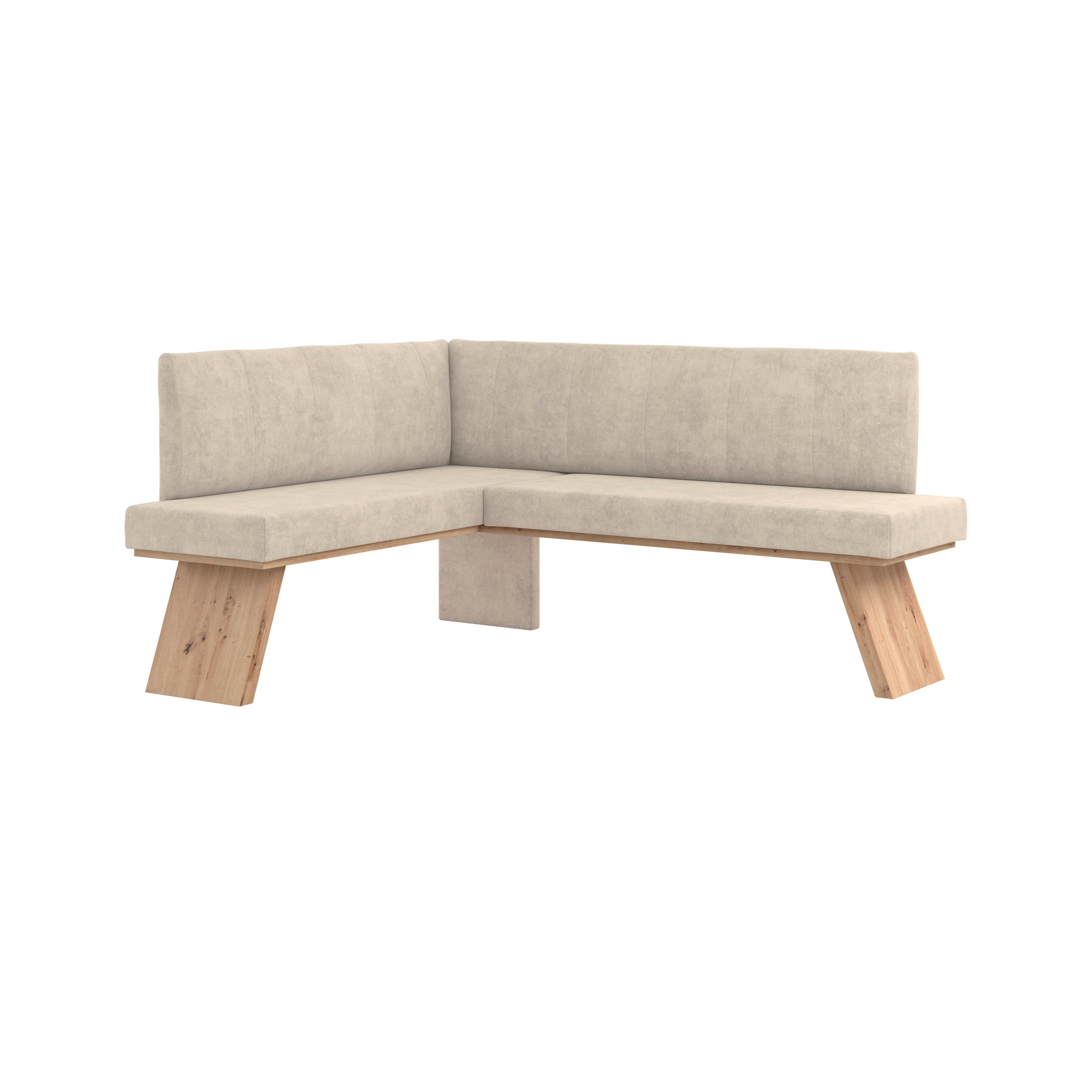 Eckbank Emma Ii Webstoff Beige, B: 150 Cm - Eichefarben/Beige, KONVENTIONELL, Holzwerkstoff/Textil (150/185cm)