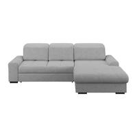Ecksofa mit Bettfunktion Malaga New Chenille Grau - Schwarz/Grau, KONVENTIONELL, Textil (286/203cm) - Ondega