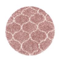Webteppich Rosa Naturfaser Salsa Ø 160 cm - Rosa, Design, Textil (160cm)
