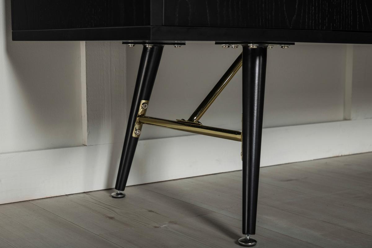 Lowboard Gold - Schwarz, Design, Holzwerkstoff/Metall (160/80/46cm) - Livetastic