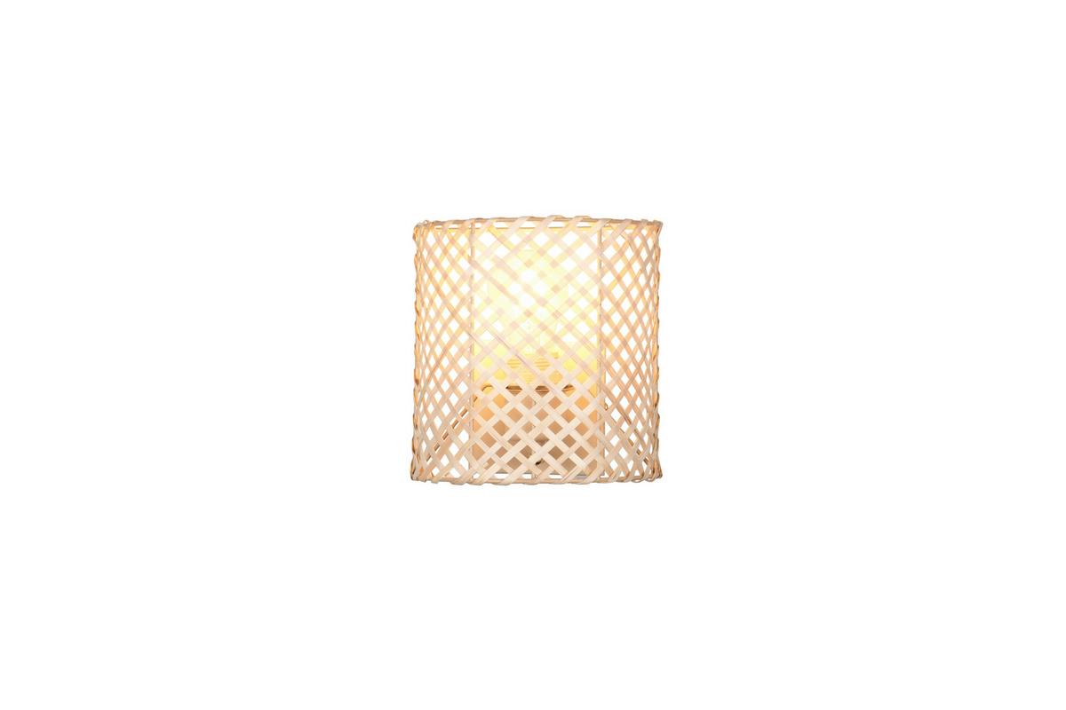 Wandleuchte Bina Naturfarben Beige B: 19 cm - Beige/Naturfarben, Natur, Naturmaterialien/Metall (19/19/10,5cm)