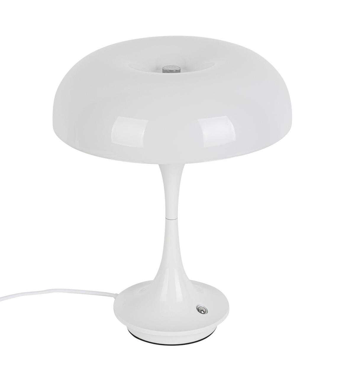 NABÍJATEĽNÁ STOLNÁ LAMPA RETRO - biela/chrómová, Modern, kov/plast (19,5/24cm) - Mömax