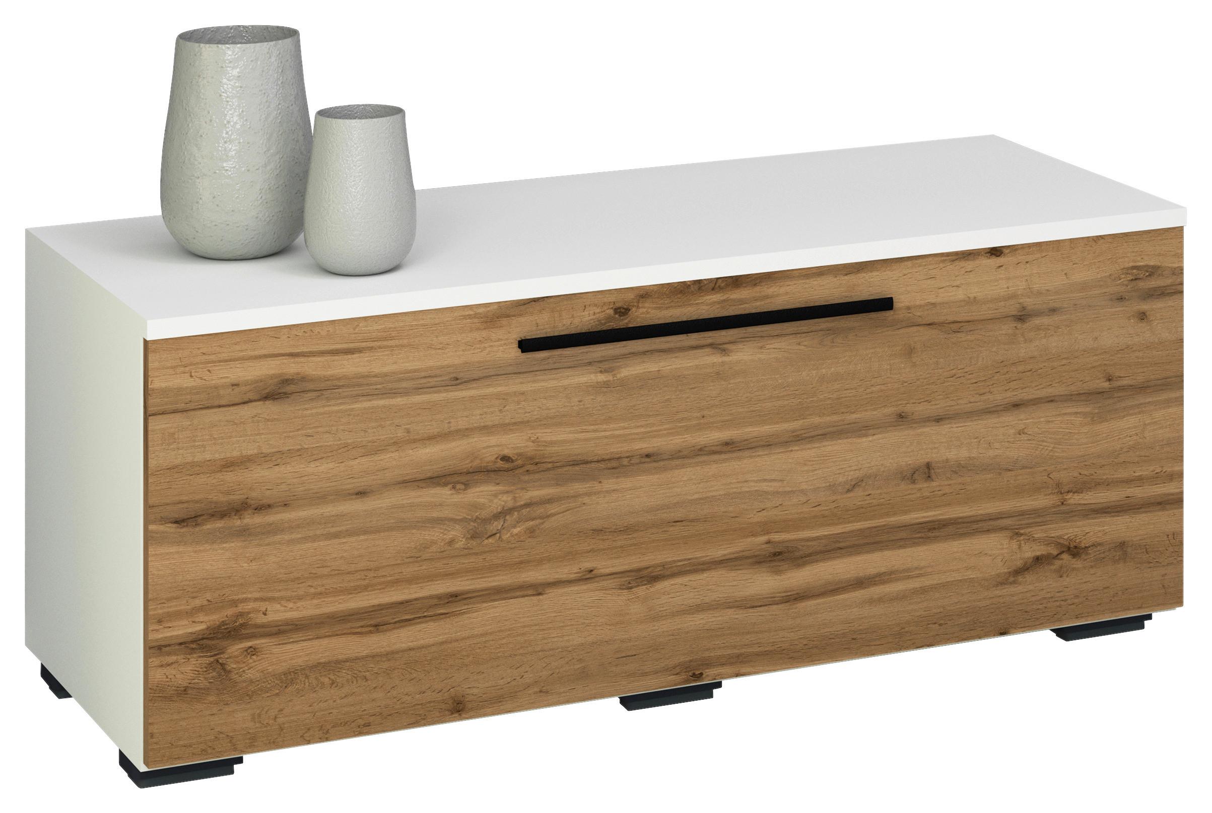 Nízka komoda Arila š: 95 cm, dub medový/biela - čierna/dub medový, Modern, kov/kompozitné drevo (95/39/40cm) - MID.YOU