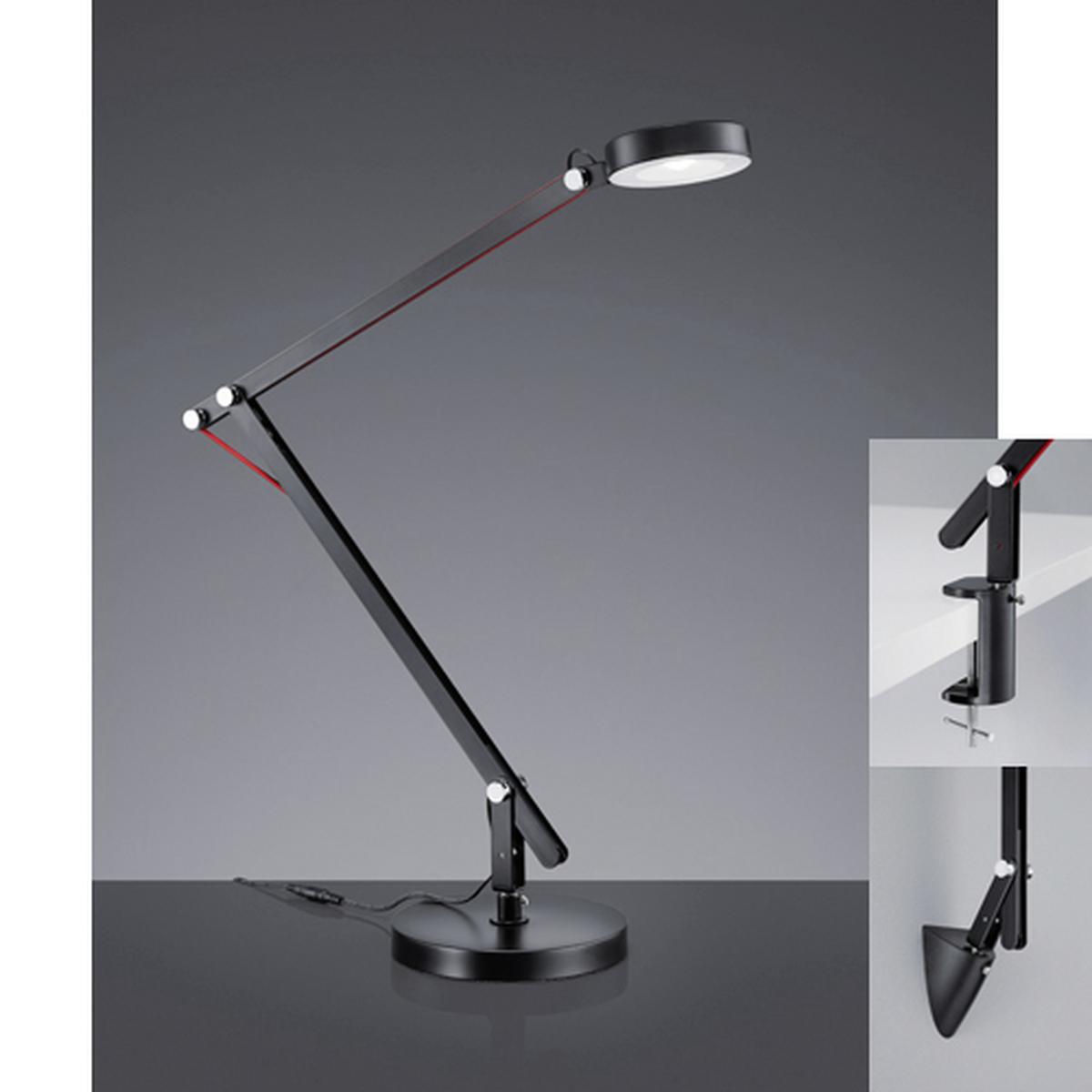 Led-schreibtischlampe Amsterdam Schwarz - Schwarz, Design, Metall (18cm) - Trio Leuchten