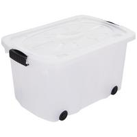 Aufbewahrungsbox Klipper + Deckel Kunststoff 58x37x31cm - Transparent, Basics, Kunststoff (58/37/31cm) - Homezone