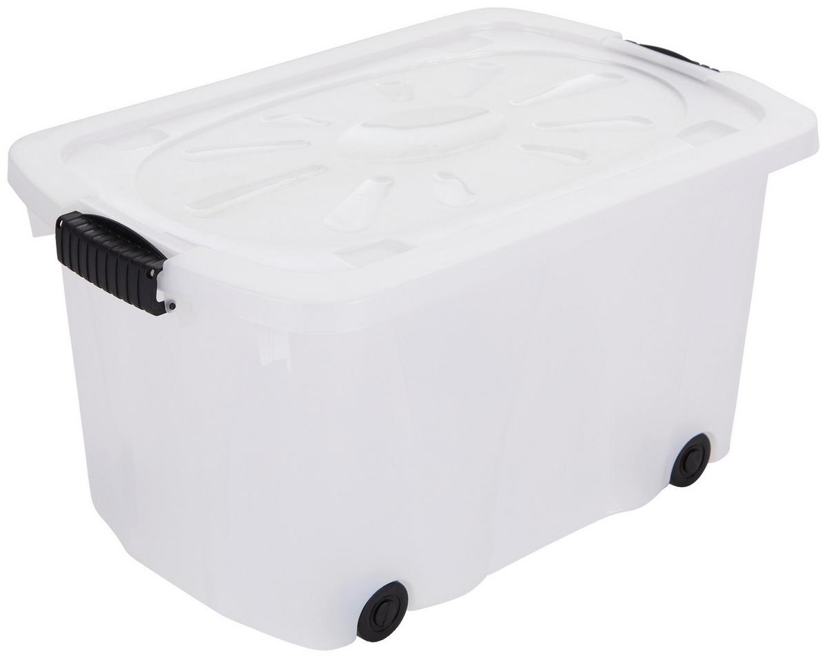 Aufbewahrungsbox Klipper + Deckel Kunststoff 58x37x31cm - Transparent, Basics, Kunststoff (58/37/31cm) - Homezone