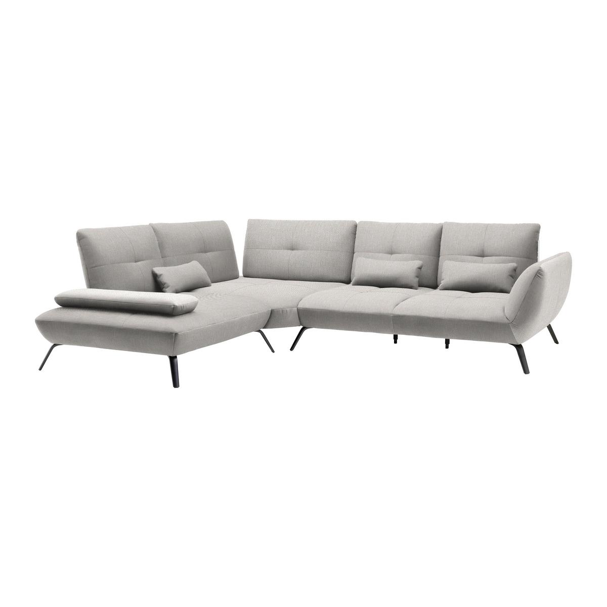 Rohová sedačka TRENDY, levá, béžová - černá/béžová, Moderní, kov/kompozitní dřevo (250/93/310cm) - Premium Living