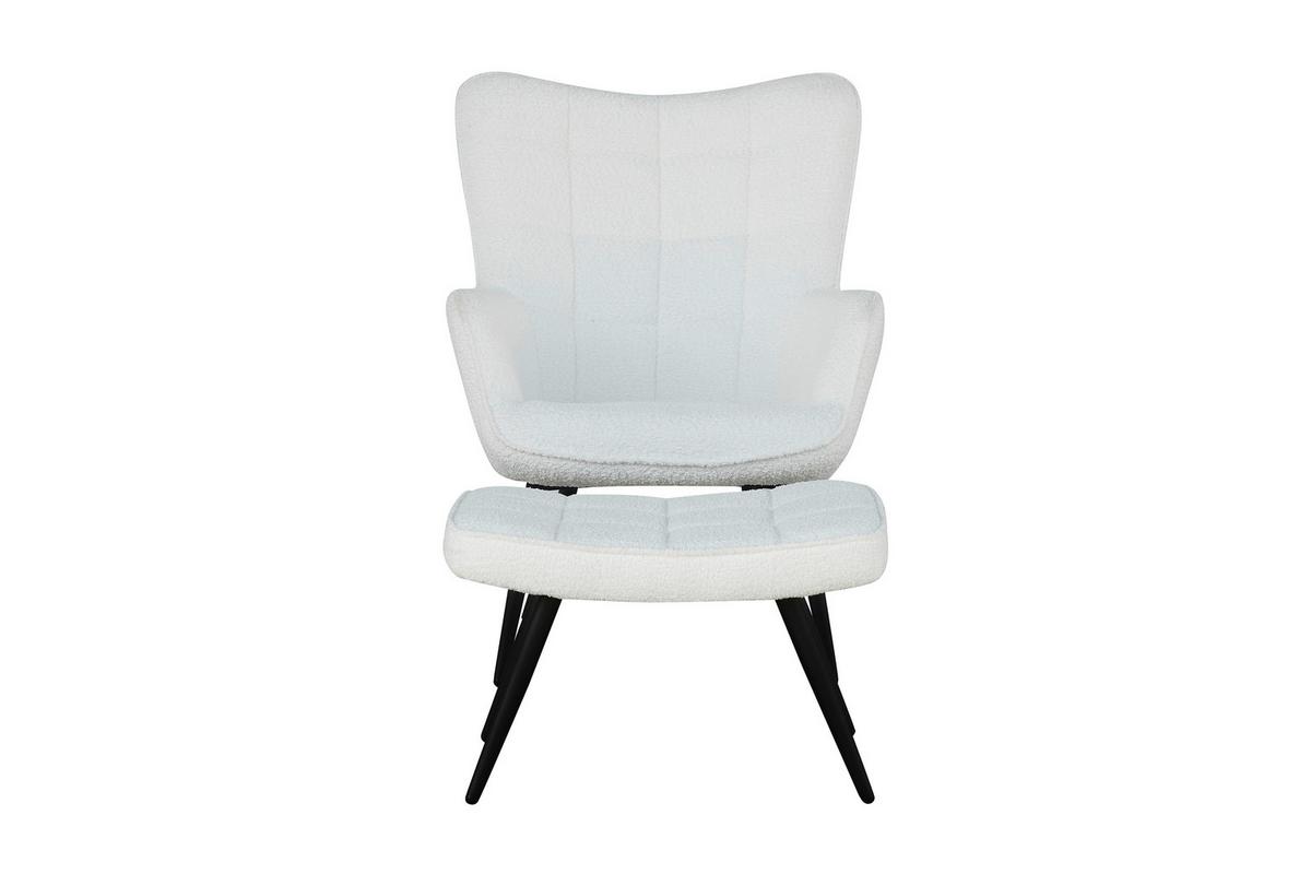 Sesselset Uta Elfenbein 2-teilig - Elfenbein/Schwarz, Basics, Textil (72-60/97-39/80-41cm) - MID.YOU