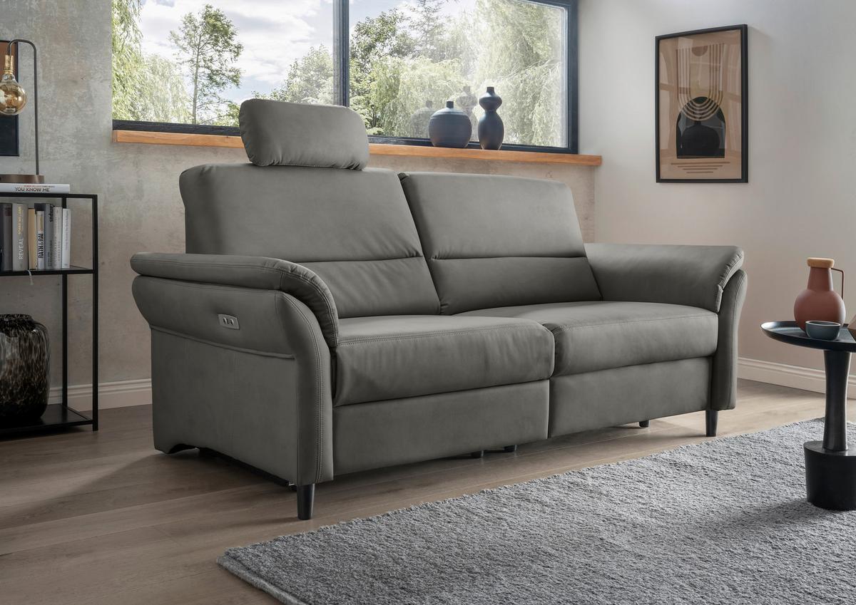 3-Sitzer-Sofa Cavoli, Grau B: 192 cm - Schwarz/Grau, MODERN, Textil (192/90/89cm) - Livetastic