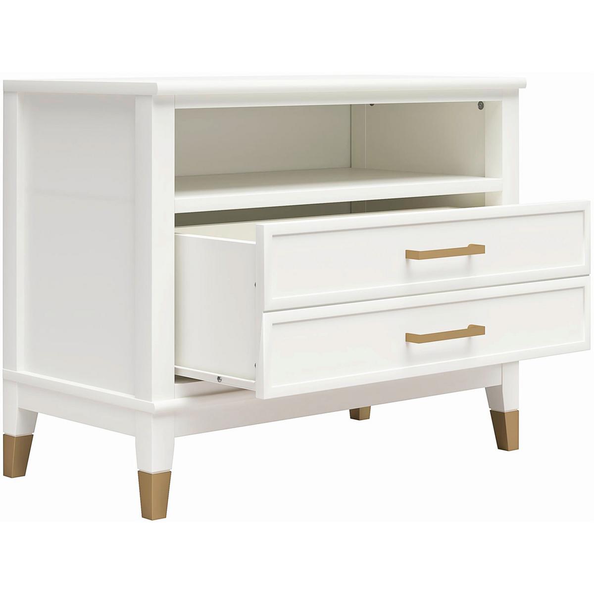 Nachttisch Westerleigh, Weiß B: 74 Cm - Weiß, Design, Holzwerkstoff/Metall (74/60/39cm) - MID.YOU