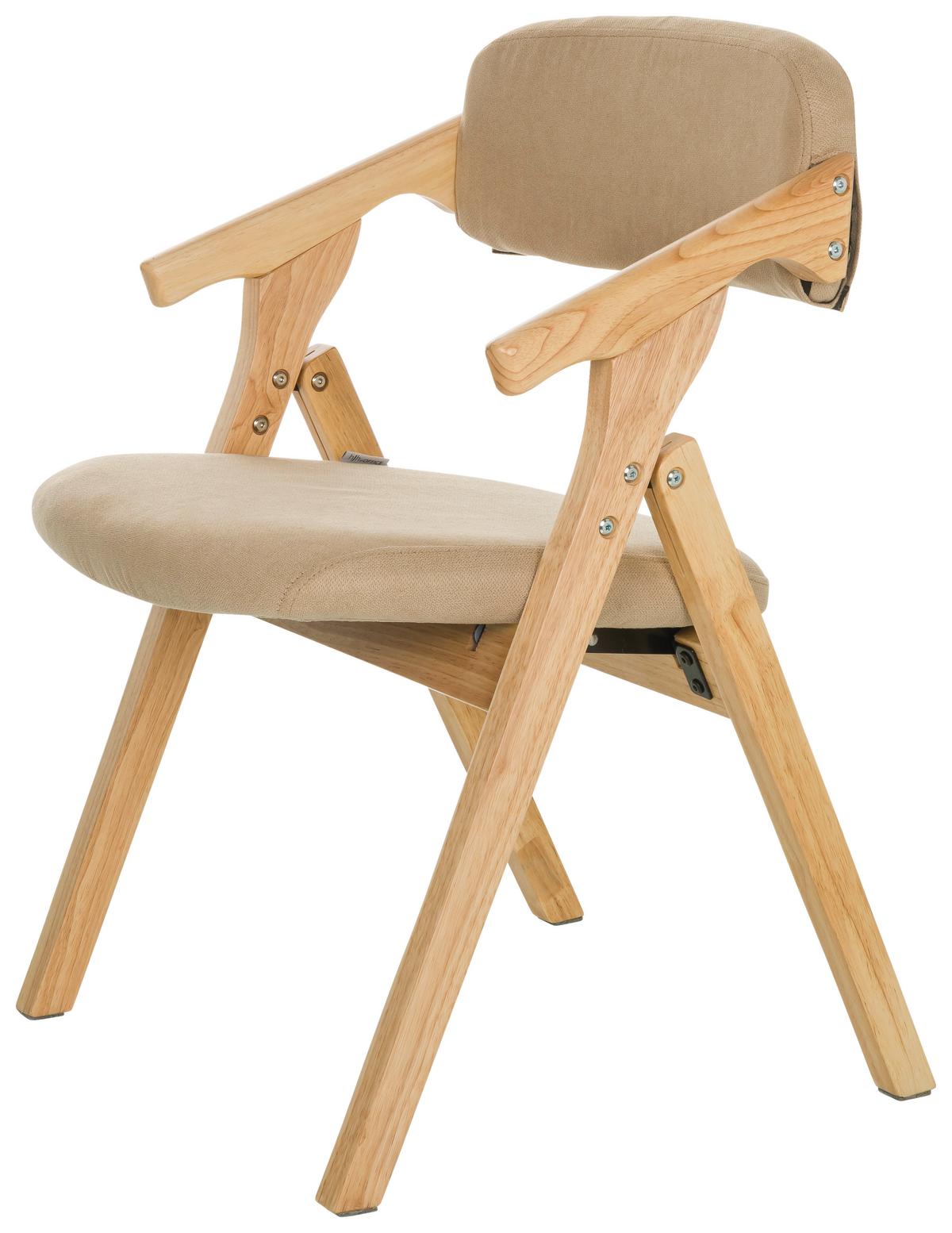 Armlehnstuhl Scandio - Beige, Basics, Holz/Textil (53/79/55cm) - MID.YOU