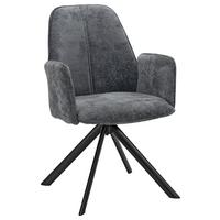 Stolička s podrúčkami ETA sivá - čierna/sivá, Modern, kov/drevo (54/88/60cm) - Mömax
