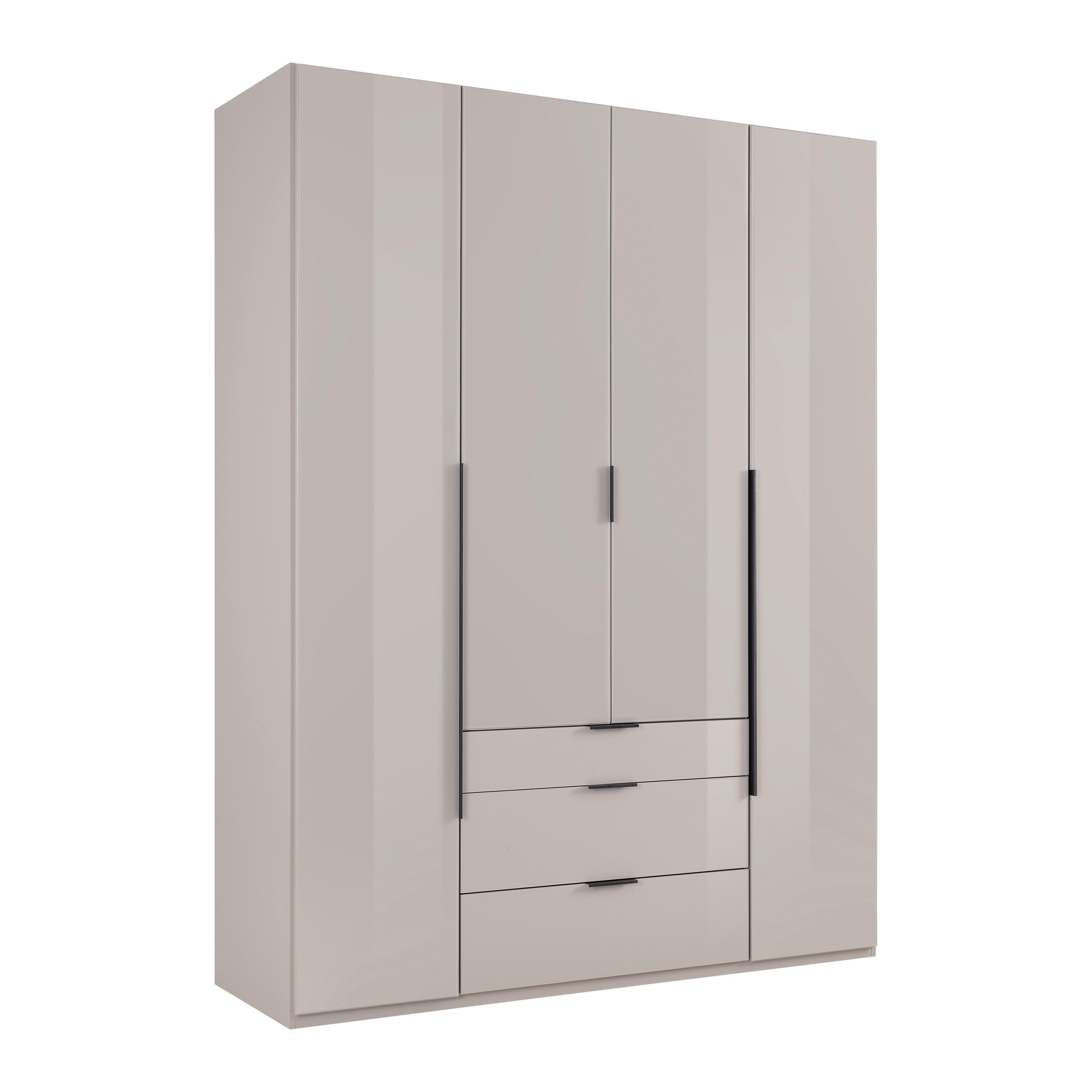 Šatníková skriňa NEW YORK - čierna/sivá, Konventionell, kov/kompozitné drevo (180/236/58cm)