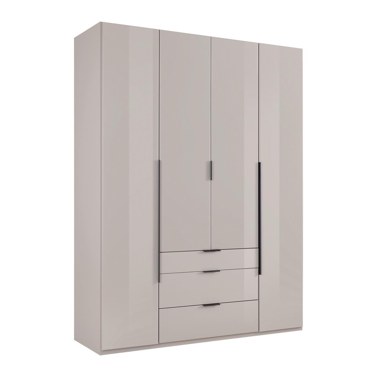 Šatníková skriňa NEW YORK - čierna/sivá, Konventionell, kov/kompozitné drevo (180/236/58cm)