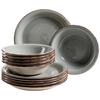 Tafelservice Lumaca Keramik 6 Personen Geschirr Set Grau - Grau, Basics, Keramik - Mäser