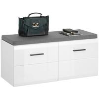 Garderobenbank Avanti Weiß/Anthrazit B: 100cm - Weiß Hochglanz/Anthrazit, Basics, Holzwerkstoff (100/47/41,6cm) - Hom`in