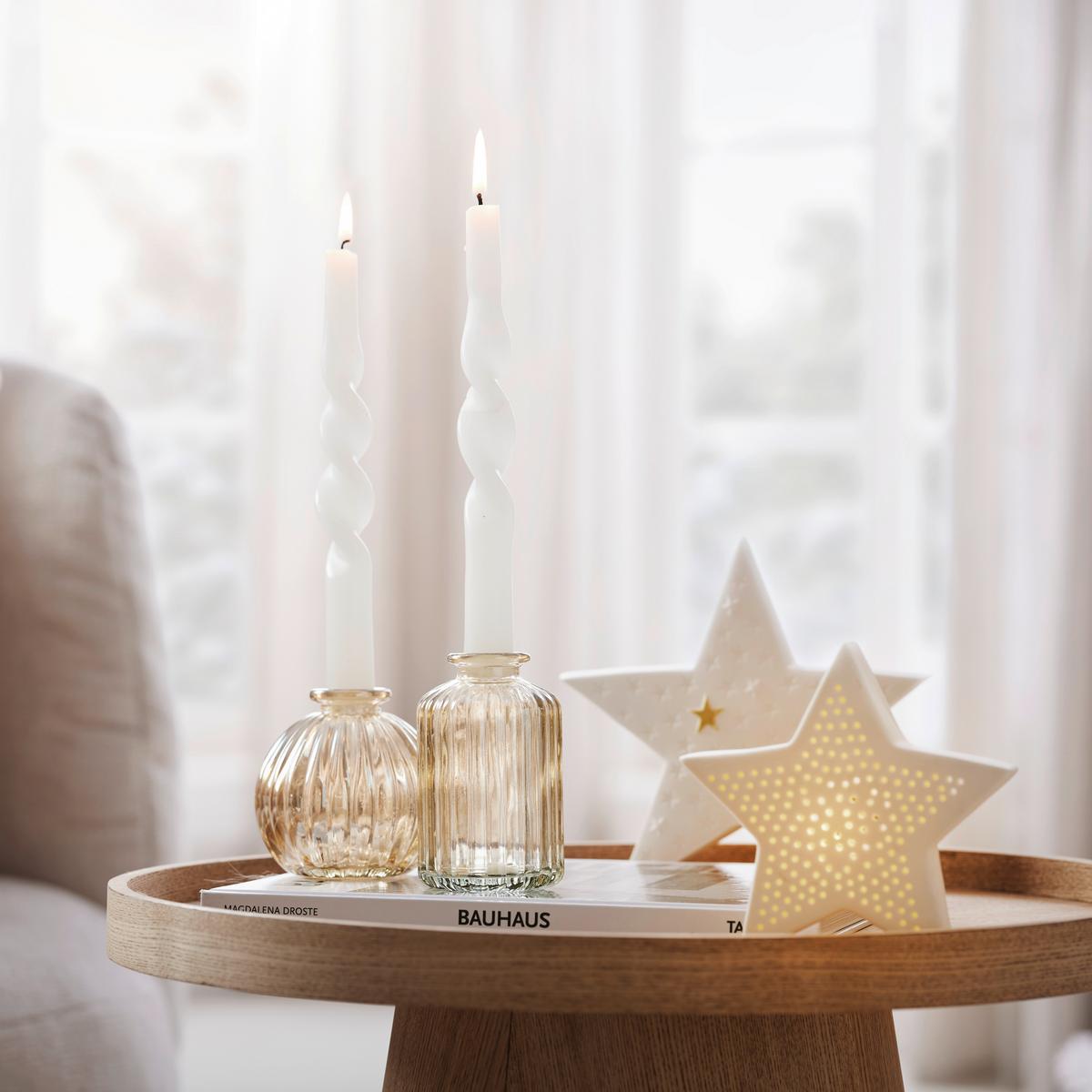 STOJAN NA SVIEČKU BLOOM I -PAZ- - zlatá, Konventionell, sklo (8,2/8,4cm) - Modern Living