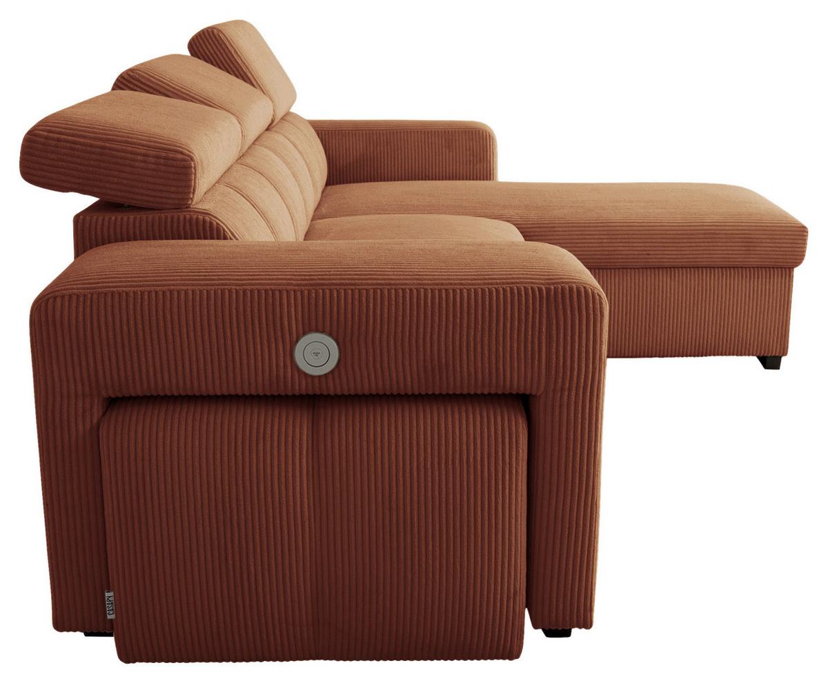 Ecksofa Sirius M terracotta, 251x165cm - Terracotta, KONVENTIONELL, Holz/Holzwerkstoff (251/165cm)