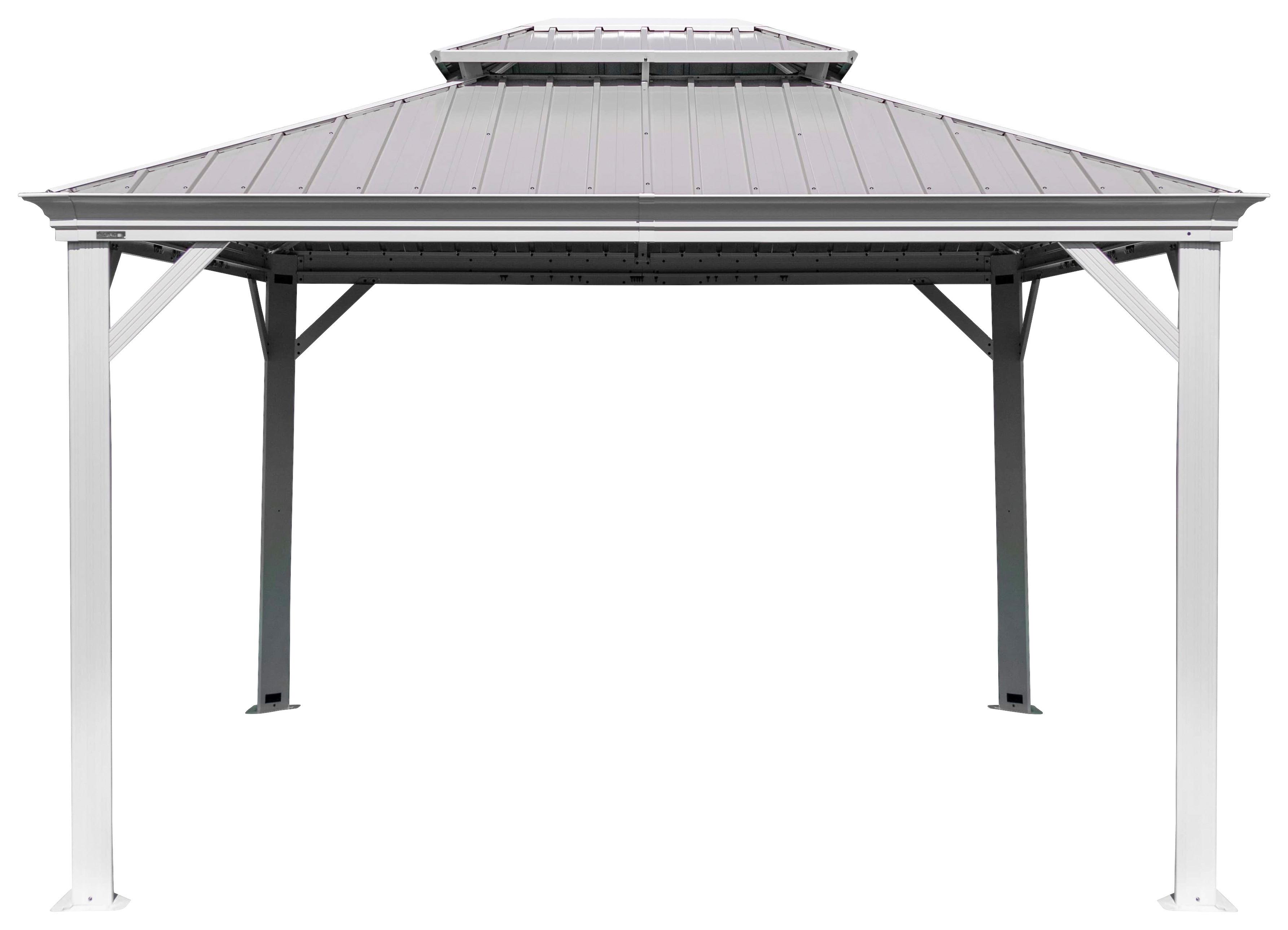 Pavillon Messina 483x363 Cm Wetterfest Gartenpavillon - Champagner, Basics, Metall (483/307/363cm)