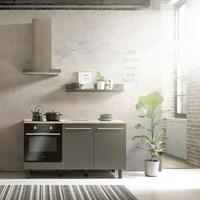 Miniküche ohne Geräte B: 160 cm Anthrazit/Eiche Dekor - Anthrazit/Sonoma Eiche, Design, Holzwerkstoff (160cm) - MID.YOU