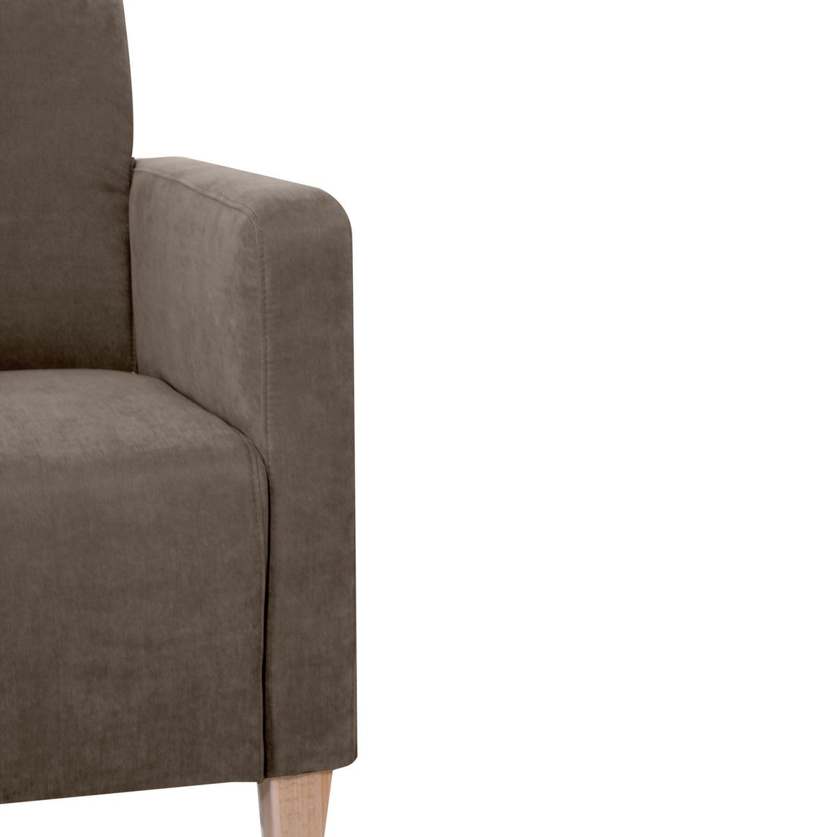 Polstersessel Mit Armlehnen Milla Samt Sahara - Naturfarben/Sahara, Design, Textil (71/81/70cm) - Max Winzer