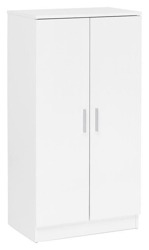 Skrinka na topánky wl5.269 biela - biela/strieborná, Konventionell, kov/kompozitné drevo (55/108/35cm) - MID.YOU