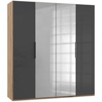 Drehtürenschrank 200cm Level, Grau/eiche Dekor - Eichefarben/Grau, MODERN, Glas/Holzwerkstoff (200/216/58cm) - MID.YOU