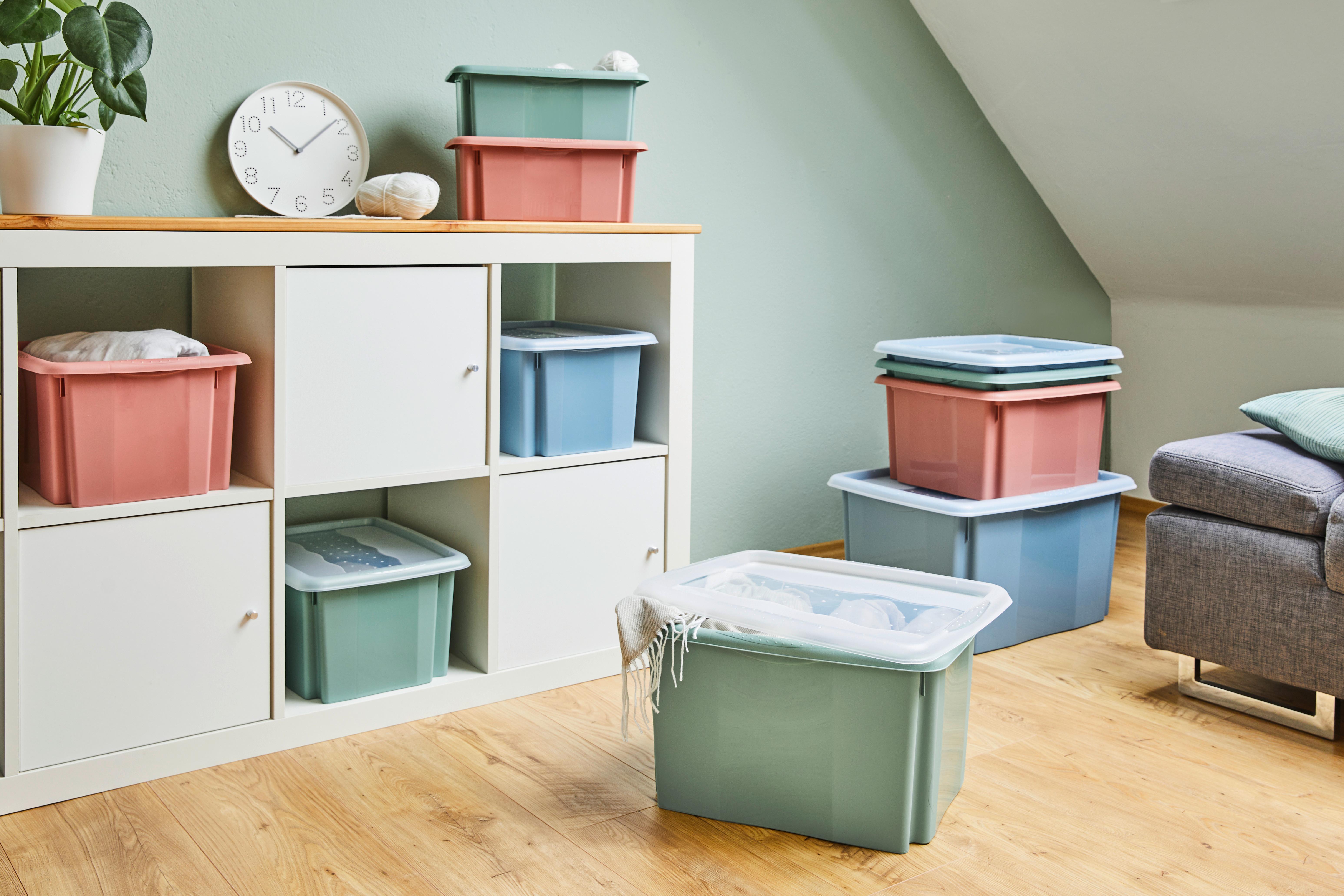 Aufbewahrungsbox Emil Stapelbar Kunststoff 24 L - Blau, KONVENTIONELL, Kunststoff (41/34,5/22cm)