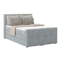 Boxspringbett mit Topper & Bettkasten 140x200 Medino - Silberfarben, KONVENTIONELL, Holz/Holzwerkstoff (140/200cm)