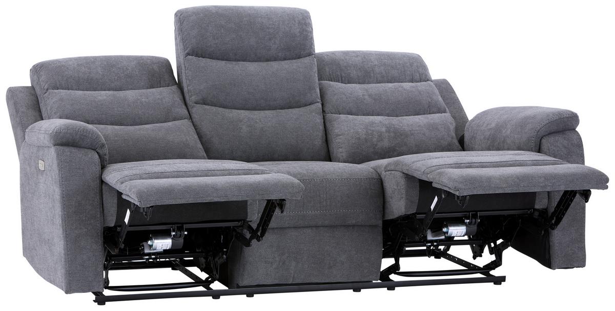 TŘÍMÍSTNÁ POHOVKA MANCHESTER-BASED- - šedá/černá, Konvenční, textil/plast (208/102/93cm) - Based
