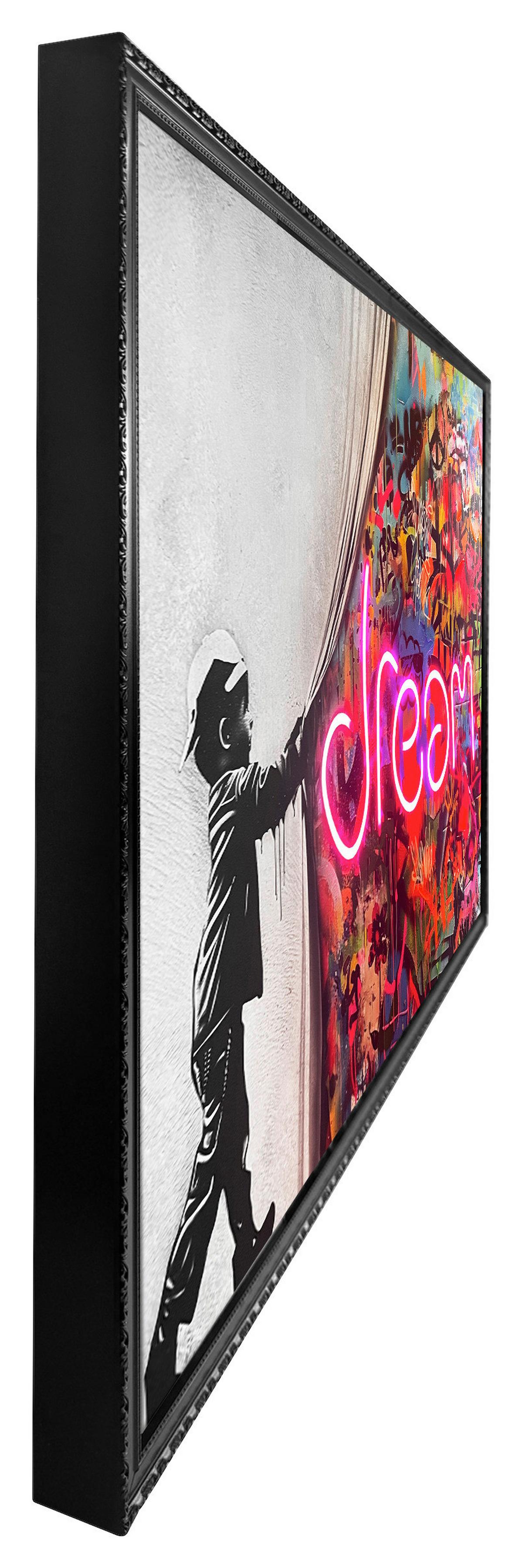 LED-Bild Neon Black Dream - Multicolor/Schwarz, Basics, Holzwerkstoff/Kunststoff (70cm)