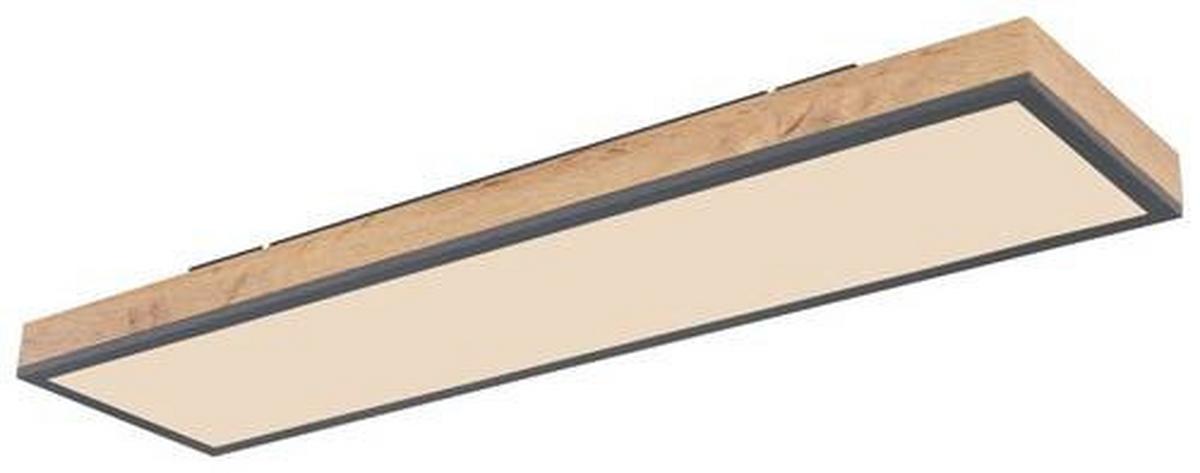 LED-Deckenleuchte Doro L: 80 cm mit Fernbedienung - Opal/Graphitfarben, Basics, Kunststoff/Metall (80/20cm) - Globo