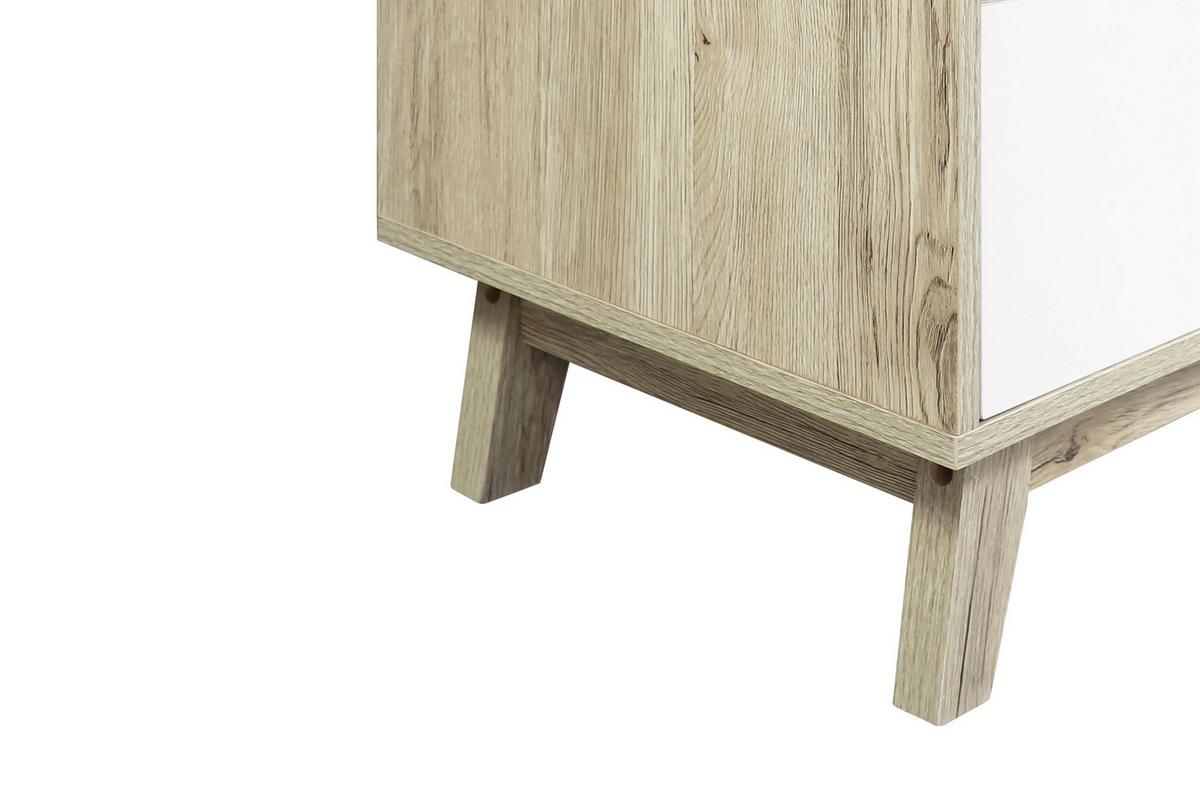Kommode Weiß, Naturfarben B: 80cm - Naturfarben/Weiß, Design, Holzwerkstoff (80/118/40cm) - Livetastic