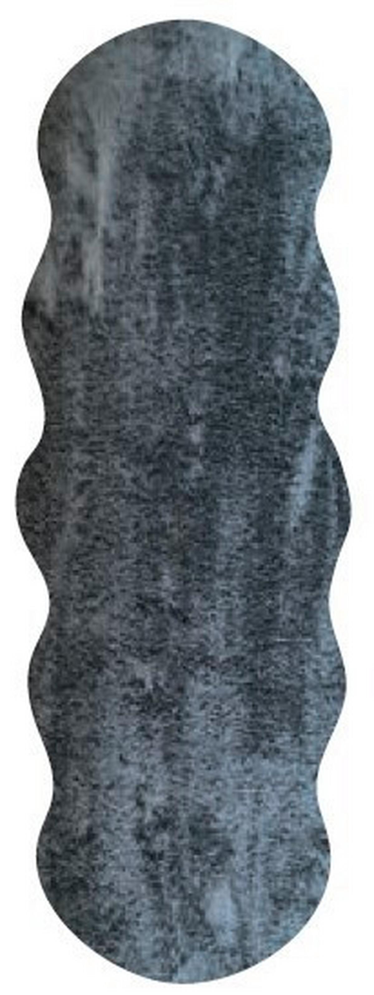 Fellteppich Misha Anthrazit 55x160 cm - Dunkelgrau/Anthrazit, MODERN, Textil (55/160cm) - Luca Bessoni