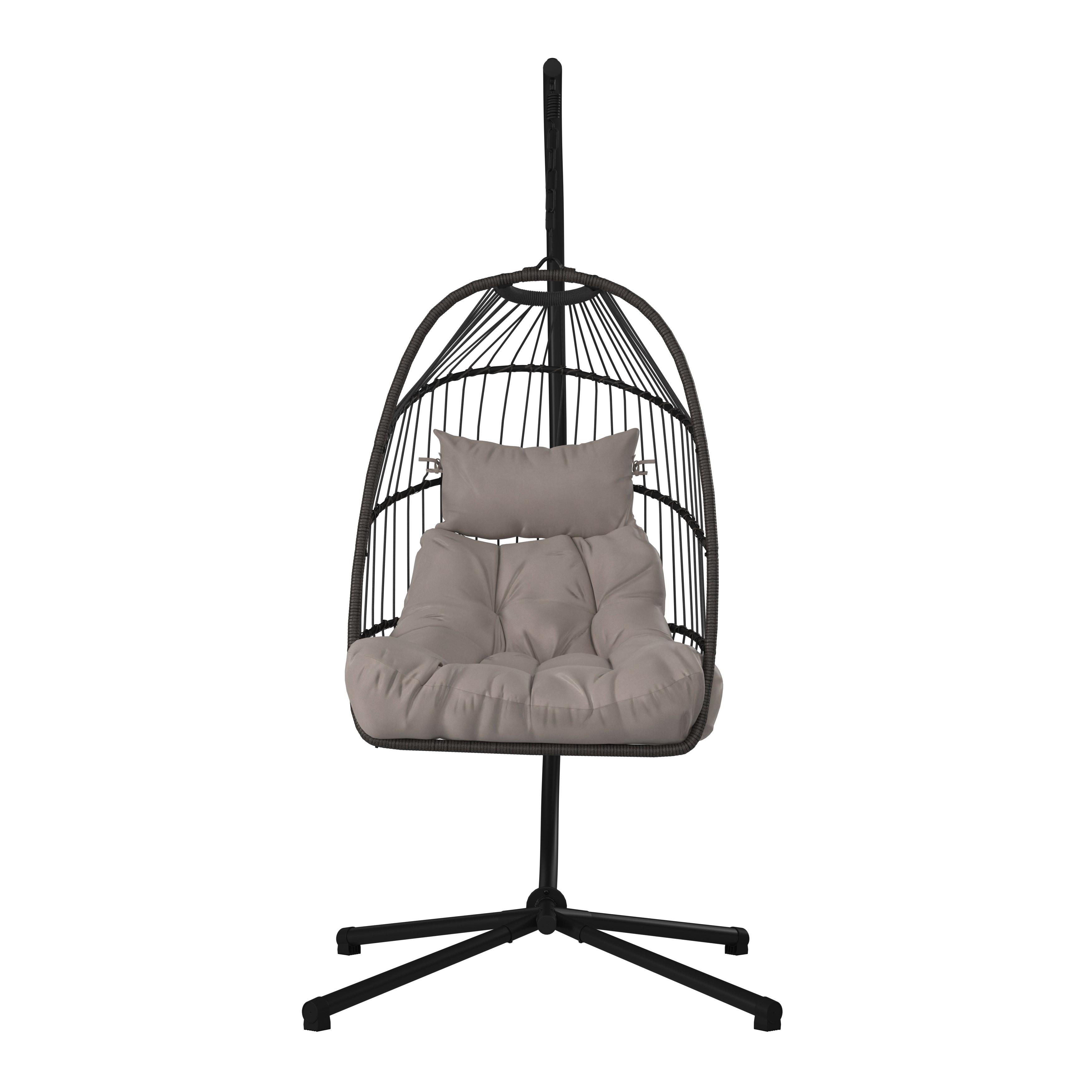 ZÁVĚSNÉ KŘESLO LAURA - šedá/černá, Basics, kov/textil (103/198/102cm) - Mömax